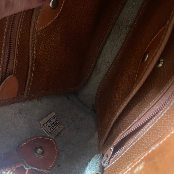 Dooney & Bourke Taupe Pebbled Leather Dome Satchel with Tan Trim - Picture 7 of 7